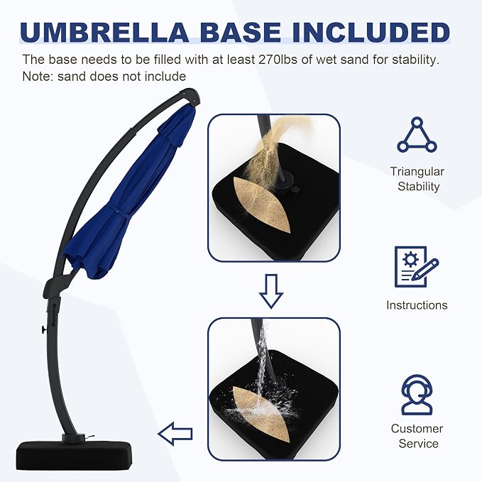 GarveeLife 11FT Cantilever Patio Umbrella - Image 3