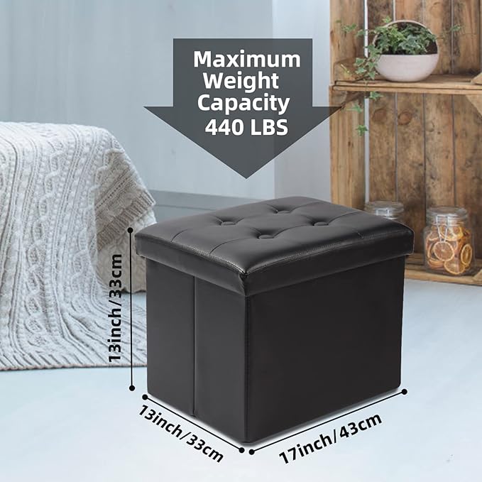 ALASDO Storage Ottoman Footrest Stool Small Ottoman - Image 3