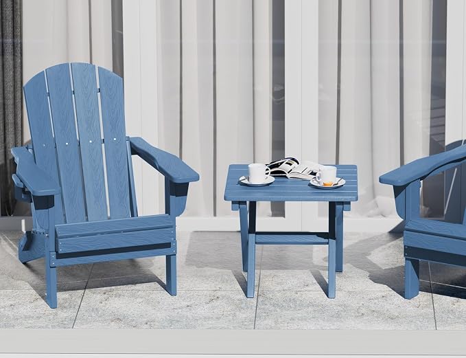 SERWALL Folding Outdoor Side Table Set of 2, Portable Adirondack Side Table - Image 9
