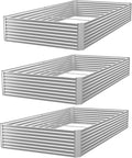 3 Pack 6x3FT Raised Beds for Gardening, Corrugated Galvanized Steel Raised by OZMSHF