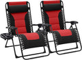 JEAREY Oversized Padded Zero Gravity Chairs Set of 2, Folding Lounge Chair by JEAREYOutdoorsCollection