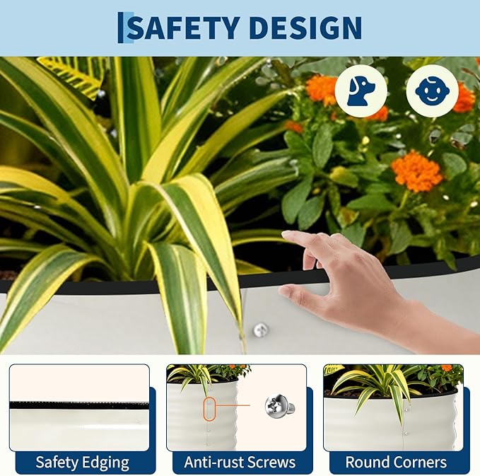 Garvee 4 Pack Galvanized Raised Garden Bed, Rust-Resistant Raised Garden Beds - Image 5