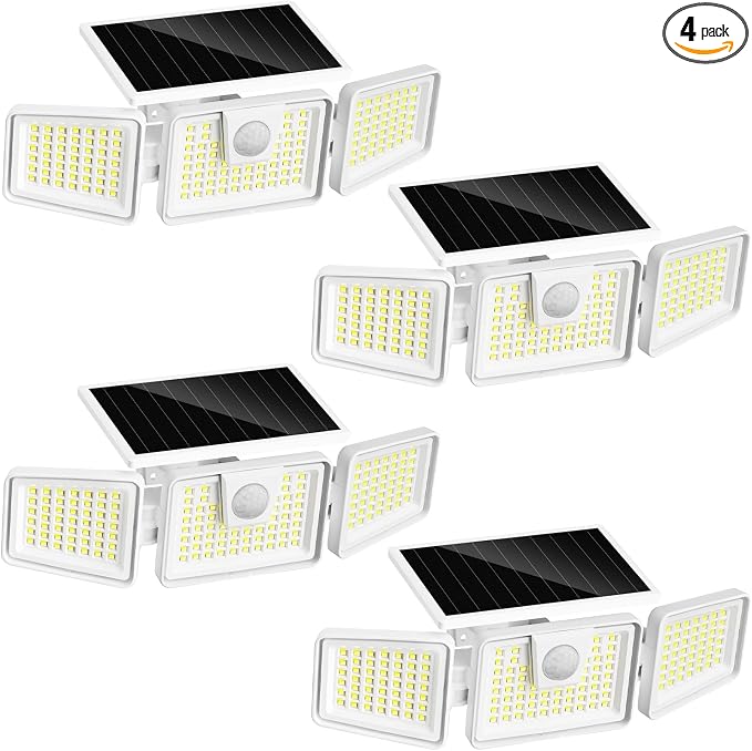 INCX Solar Lights Outdoor with Motion Sensor, 3 Heads Security Lights Solar by INCX