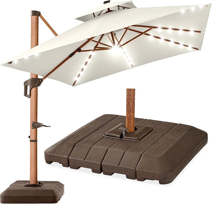 Best Choice Products 10ft Square Cantilever Patio Umbrella w/Base Included by BestChoiceProducts