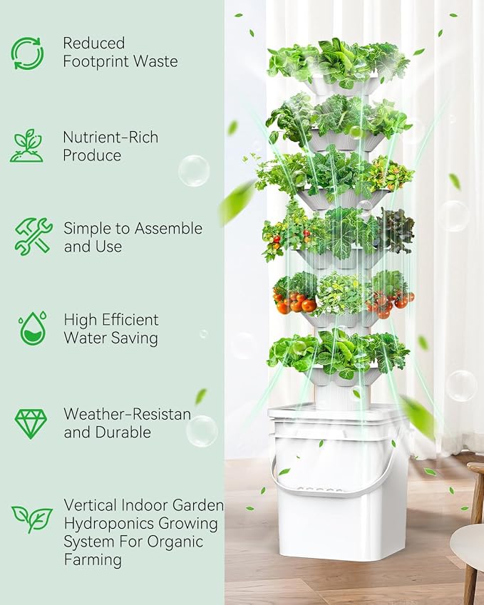 Vertical Hydroponics Growing System Kit, Indoor Outdoor Gardening System Kits - Image 5