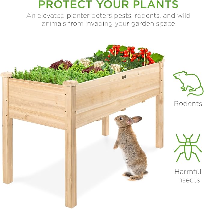 Best Choice Products 48 x 24 x 30 Inches Raised Garden Bed, Elevated Wood - Image 6