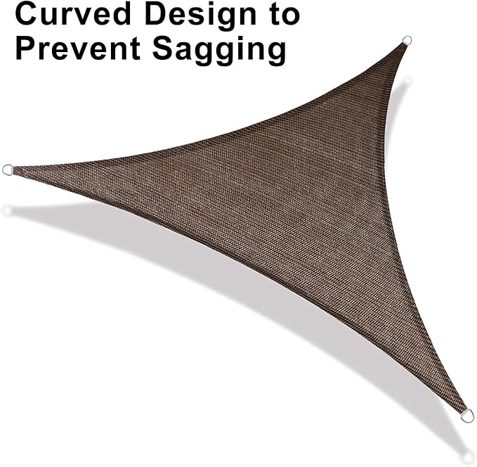 LOVE STORY Custom Size 12'x20'x23.3' Brown Sun Shade Sail Right Triangle - Image 6
