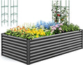 Quictent Galvanized Raised Garden Bed 8x4x2 Ft Tall Metal Planter Box by QUICTENT