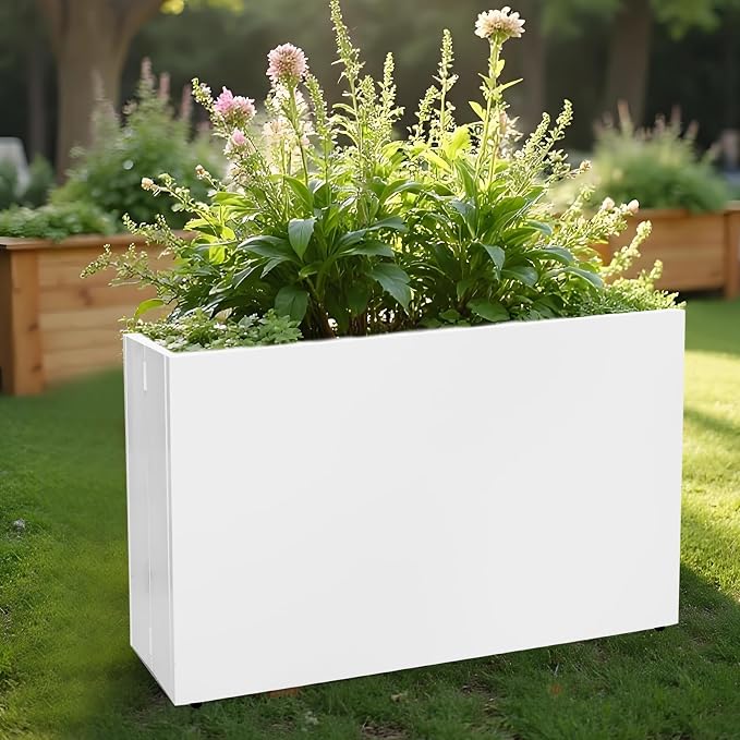 Galvanized Steel Planter Box-No Installation Required Metal Rectangular Block - Image 6