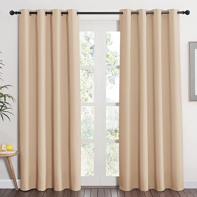NICETOWN Room Darkening Biscotti Beige Curtain by NICETOWN