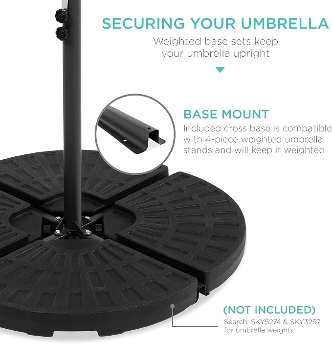 Best Choice Products 10ft Offset Hanging Market Patio Umbrella w/Easy Tilt - Image 5