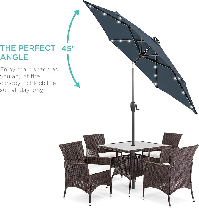 Best Choice Products 7.5ft Outdoor Solar Market Table Patio Umbrella - Image 2
