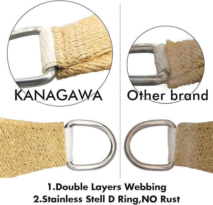 KANAGAWA 10'X15' Sand Custom Size Sun Shade Sail Rectangle UV Block Canopy Cover - Image 5