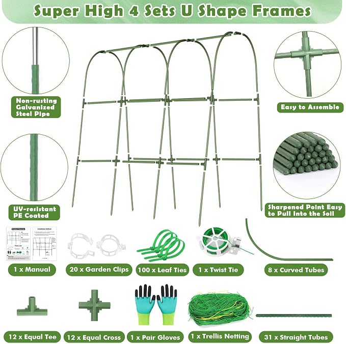 Cucumber Trellis for Raised Bed, Garden Arch Trellis for Climbing Plants Outdoor - Image 2