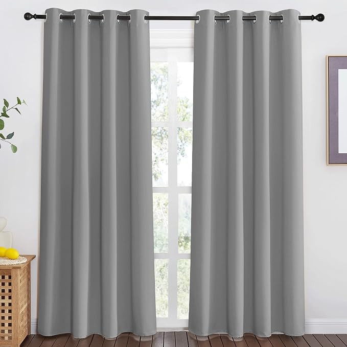 NICETOWN Blackout Silver Grey Doorway Curtain - Image 2