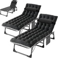 ABORON 2PK Oversized Chaise Lounge Chair, 5 Positions Padded Outdoor Tanning by ABORON