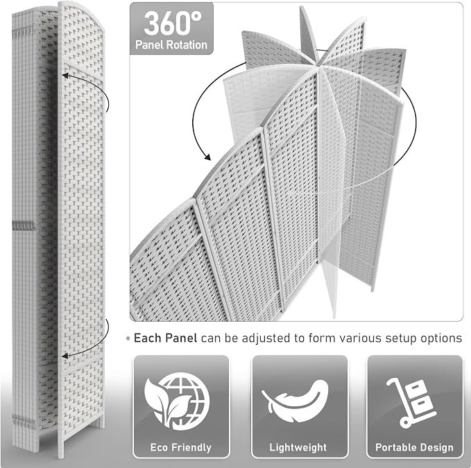 Sorbus 8 Panel Room Divider 6 ft. Tall - Image 7