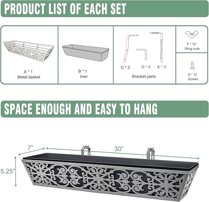 4 Pack 30 Inch Window Boxes Planter - Image 7