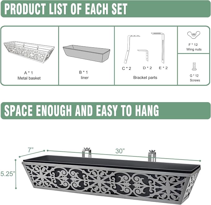 2 Pack 30 Inch Window Boxes Planter - Image 7