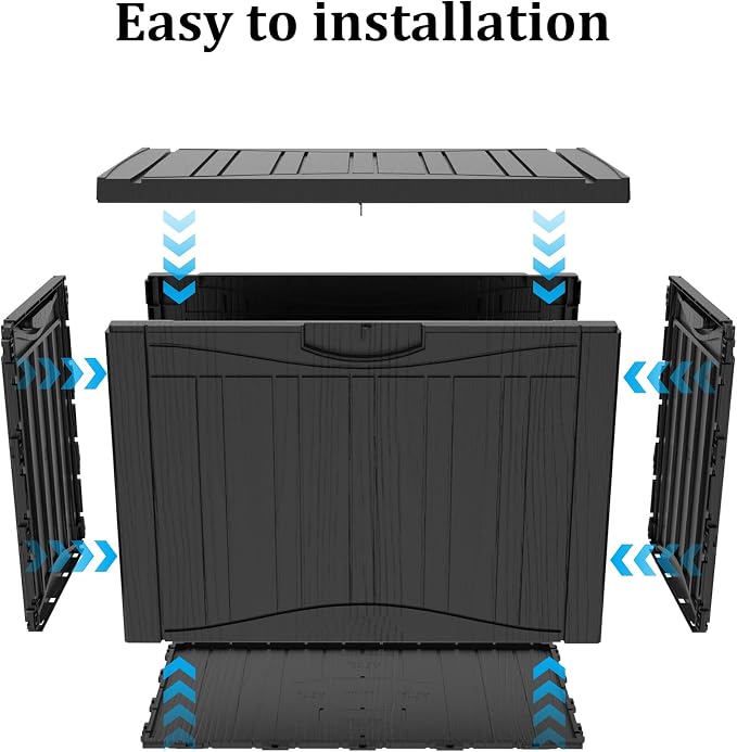 TARKARI 50 Gallon Lockable Resin Deck Box, Waterproof & UV-Resistant Outdoor - Image 7