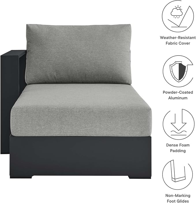 Modway Tahoe Aluminum Outdoor Chaise Lounge Gray - Image 8
