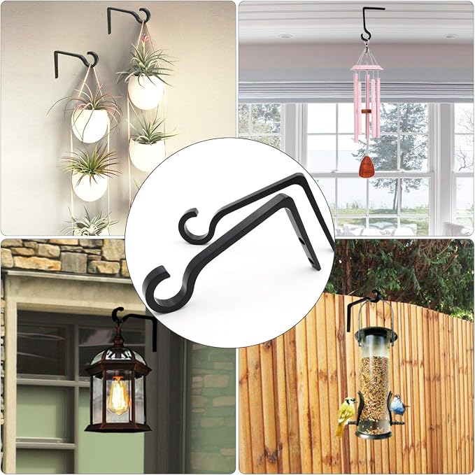 White Hanging Plant Bracket 6inch Metal Plant Hook Shepherds Hook Decorative - Image 4