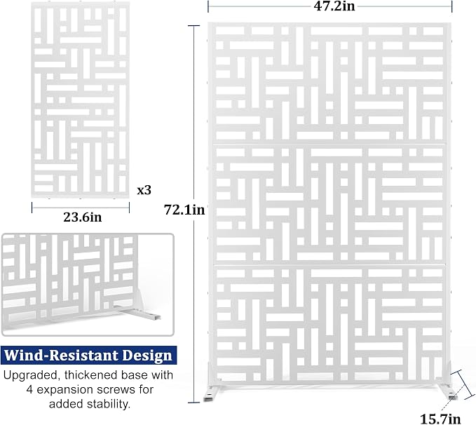 Outdoor Privacy Screen, Freestanding Privacy Fence Panels - Image 2