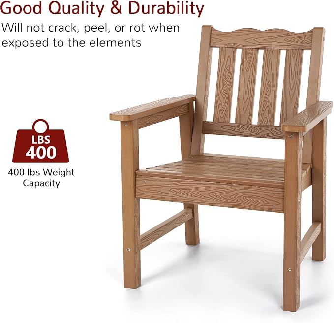 Stoog Oversized All-Weather Garden Bench & Chairs Set, 3-Piece Patio Furniture - Image 5