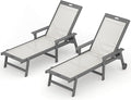 LUE BONA Chaise Lounge Chair Outdoor, HDPS and HDPE Wicker Chaise Lounger by LUEBONA