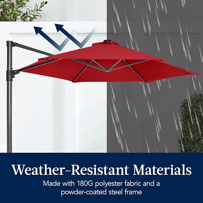 Best Choice Products 10ft Offset Cantilever Hanging Market Patio Umbrella - Image 5