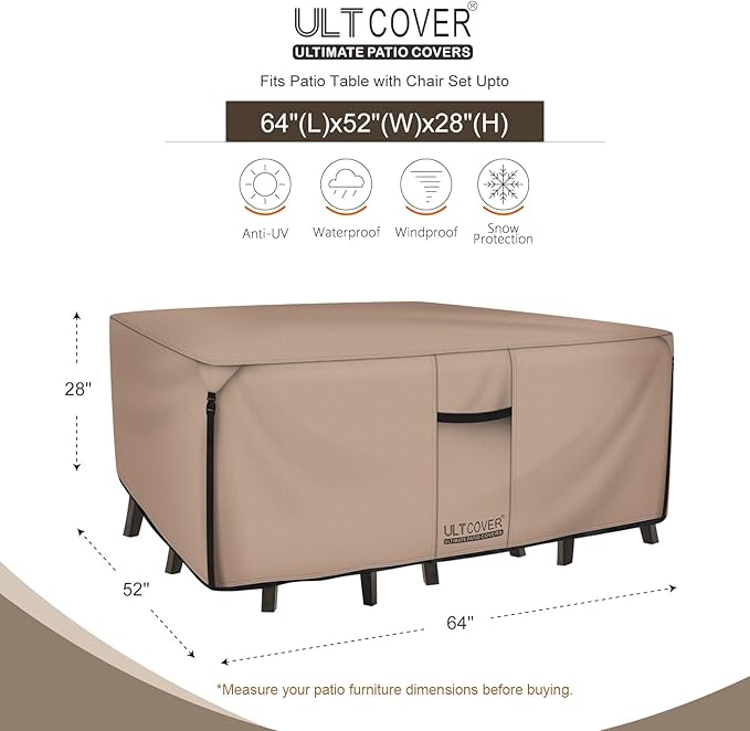 ULTCOVER 600D Tough Canvas Rectangular Patio Furniture Cover - Image 2