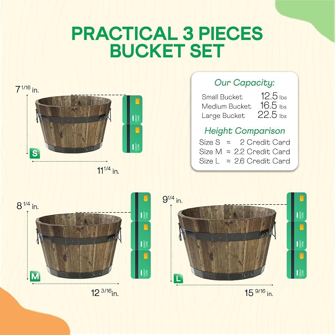 Idzo Set of 3 Wooden Flower Planters - Image 4