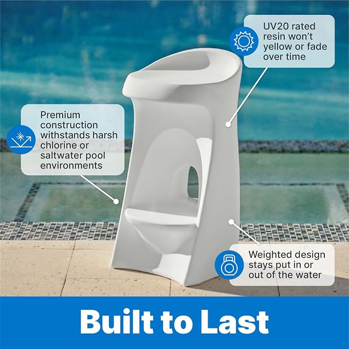 Step2 in Pool Stool, 33-inches Tall, Waterproof Patio Furniture, Bar Stool - Image 5