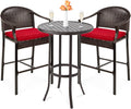 Best Choice Products 3-Piece Patio Bar Table Set, Outdoor Wicker Bar Height by BestChoiceProducts