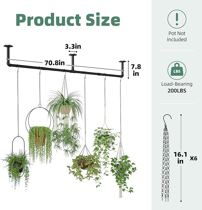 Plant Hanger Indoor with 6 Hanging Chains Hanging Planters - Image 5