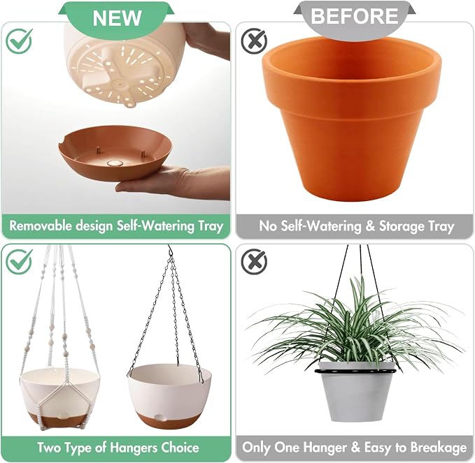 montresor Set of 2-8 Inch Hanging Planters - Image 6