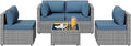 SUNLEI 5pcs Patio Furniture Sets Conversation Set, Low Back All-Weather Rattan by SUNLEI