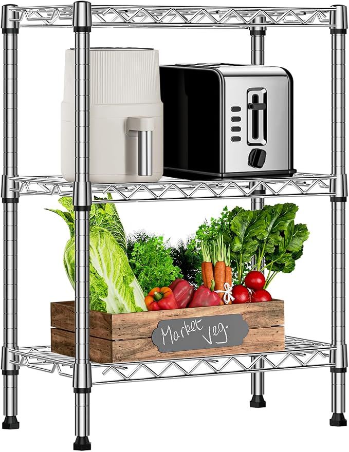 750 lbs 3 Tier Shelf Metal Storage Shelves Wire Rack Closet Organizers by MEIGAOPLASTICANDMETALHKCOLIMITED