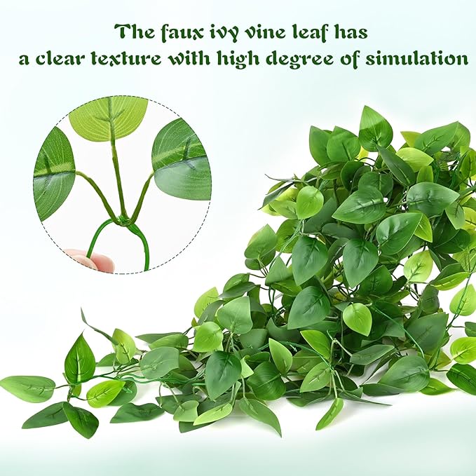 Waipfaru Fake Hanging Plants, Faux Ivy Pothos Vines Greenery - Image 4