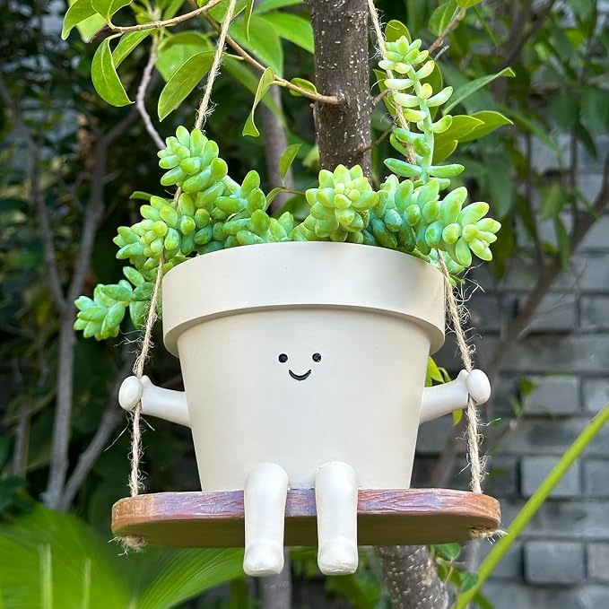 Hanging Planter Swing Face Plant Pot - Image 6