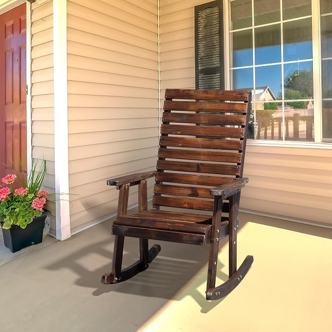 VINGLI Wooden Rocking Chair - Image 2