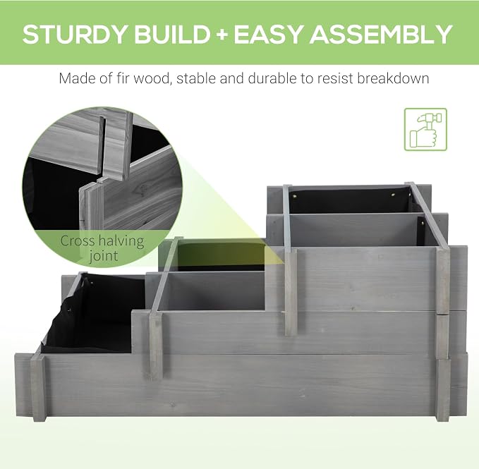 Outsunny 3-Tier Raised Garden Bed - Image 5