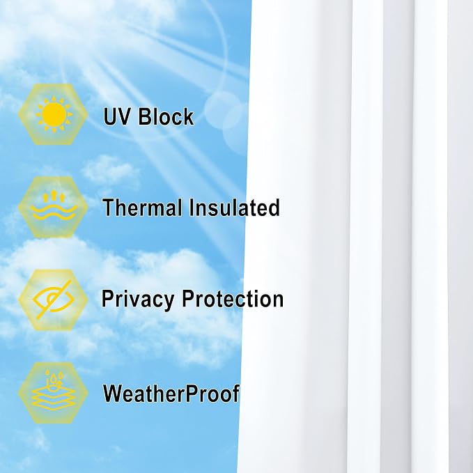 NICETOWN White Outdoor Curtains - Image 4
