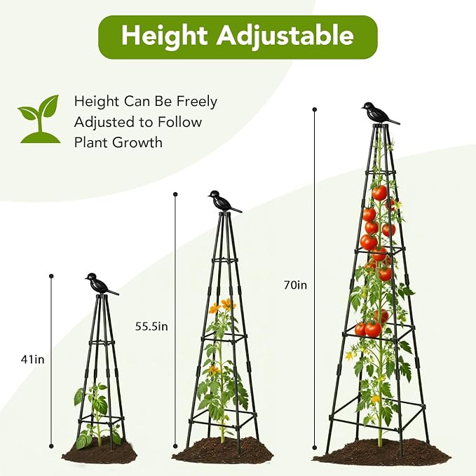 2 Pack Garden Trellis for Climbing Plants Outdoors, 70inch Tower Obelisk - Image 5