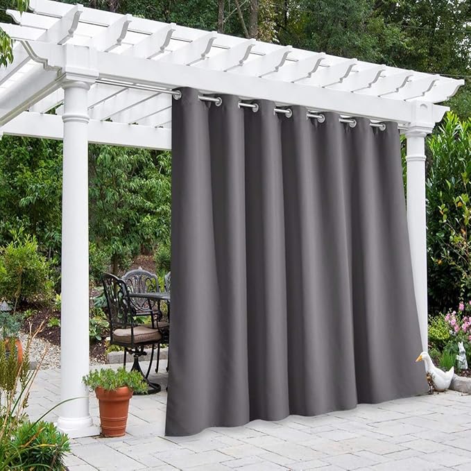 NICETOWN Outdoor Curtains for Patio W100 x L84 inch 2 Pieces, Sun Blocking by NICETOWN