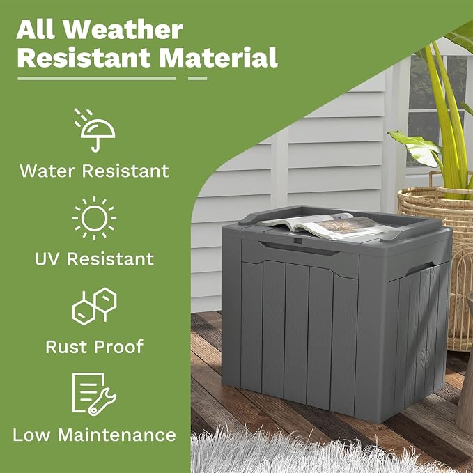 Patiowell 30 Gallon Resin Deck Box, Outdoor Storage Box - Image 3
