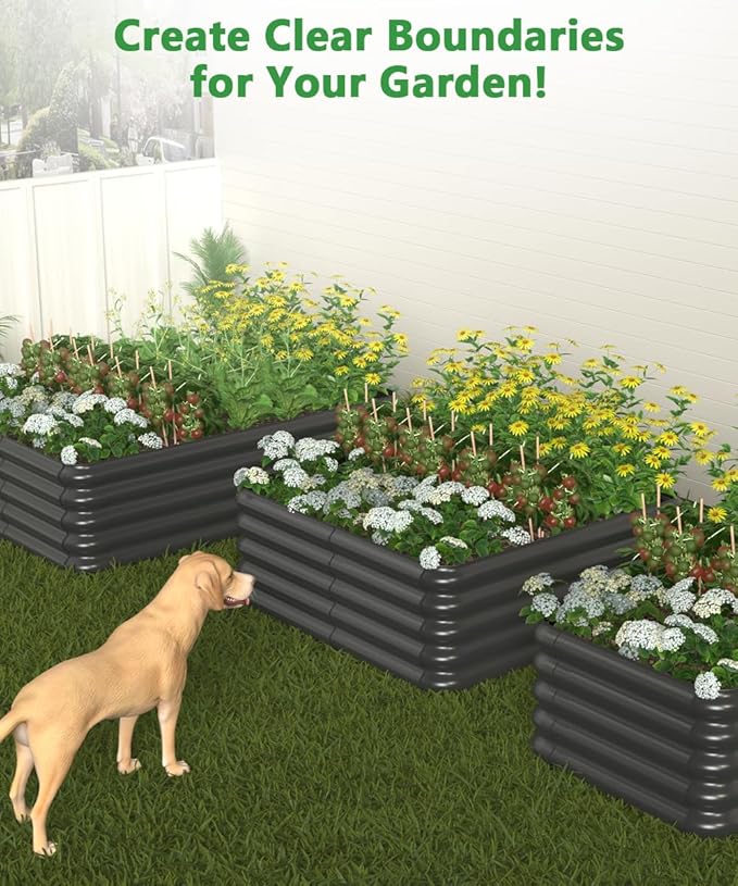 4.3x3.0x1.0ft Raised Garden Bed Kit, Rustproof PP Material Garden Box, Flower - Image 6