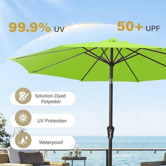 MEWAY 9ft Patio Umbrella Outdoor Table Umbrellas - Image 5