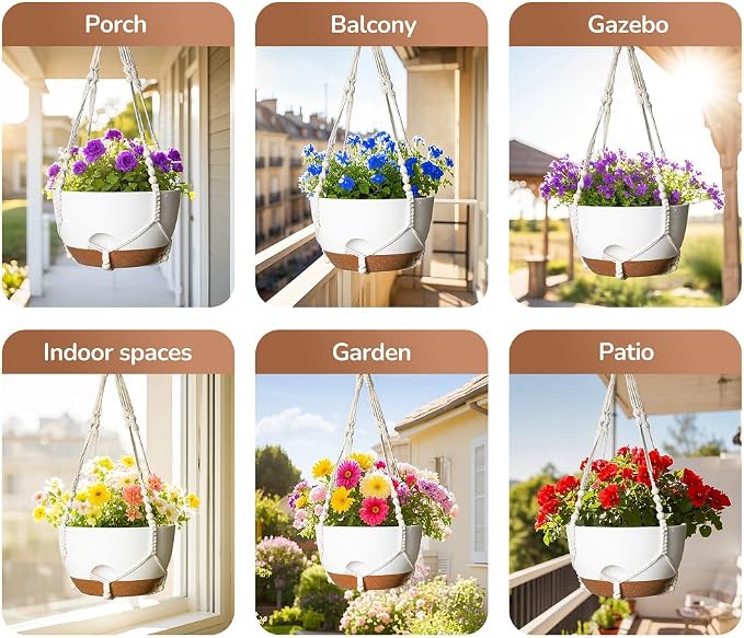12 Inch Hanging Baskets for Plants Outdoor, Hanging Planters for Indoor Outdoor - Image 6
