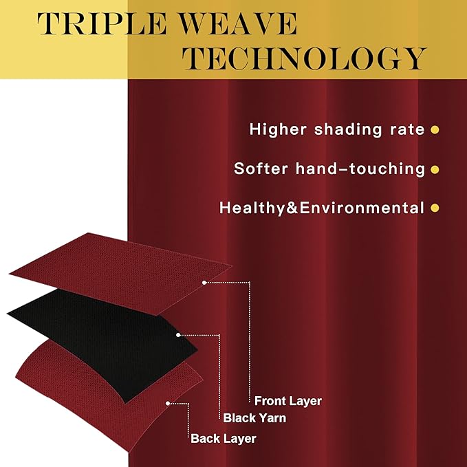 NICETOWN 66 Inch Long Blackout Curtains - Image 3